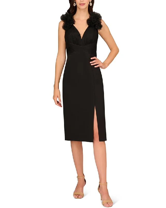 Aidan Mattox Combo Midi Dress Comfortable Fit-and-Flare Midi Dress