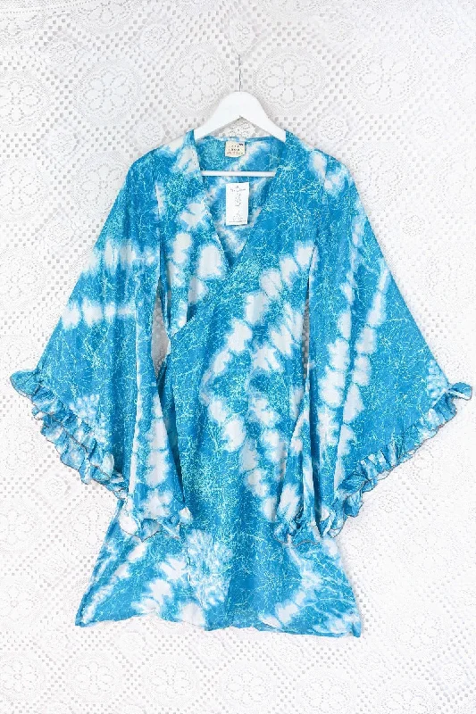 Venus Vintage Sari Midi Dress - Deep Aqua Blue Tie Dye - Size XS Fashionable Plaid Midi Dress Venus Vintage Sari Midi Dress - Deep Aqua Blue Tie Dye - Size XS Fashionable Plaid Midi Dress