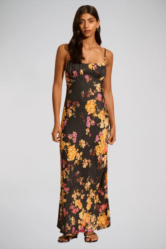 AUGUSTE THE LABEL Womens Lavinia Maxi Dress - Black Trendy Short Sleeve Maxi Dress
