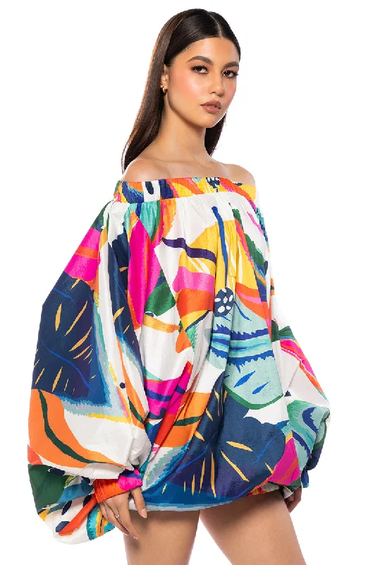 BRUNCH IN THE SUN FLORAL MINI DRESS Cozy Satin Mini Dress