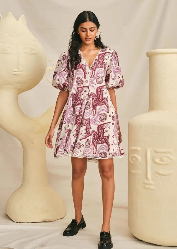 Cheriyal Handloom Mini Dress Elegant Silk Mini Dress
