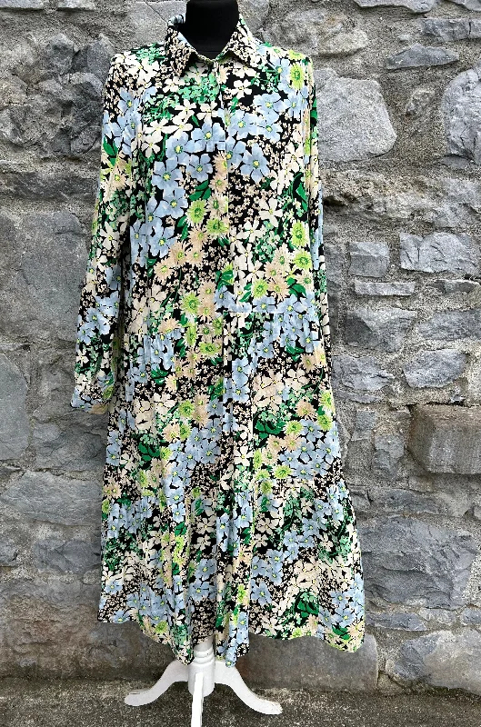 Green floral maxi dress uk 14-16