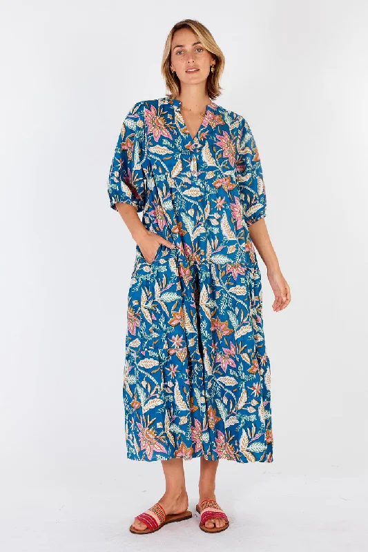 Ibisa - San Jose Midi Dress - Ocean