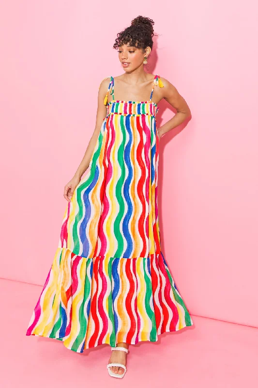 CLASSIC LOVE WOVEN MAXI DRESS Comfortable Ruffle Maxi Dress