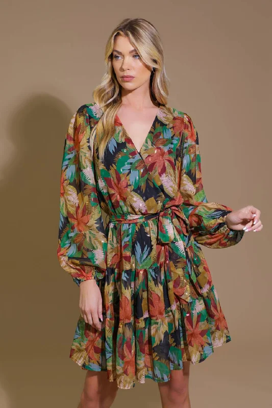 MOMENTS OF BLISS WOVEN MINI DRESS Comfortable Fit-and-Flare Mini Dress