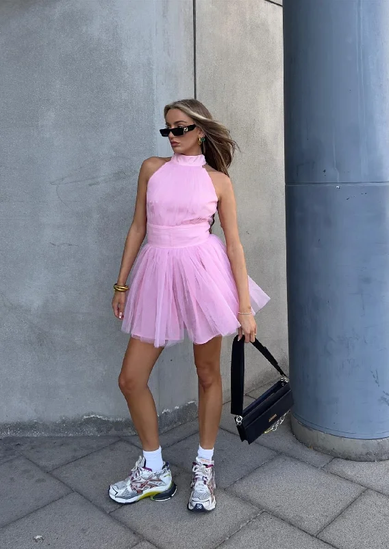 Liberty Tulle Mini Dress -Pretty Pink