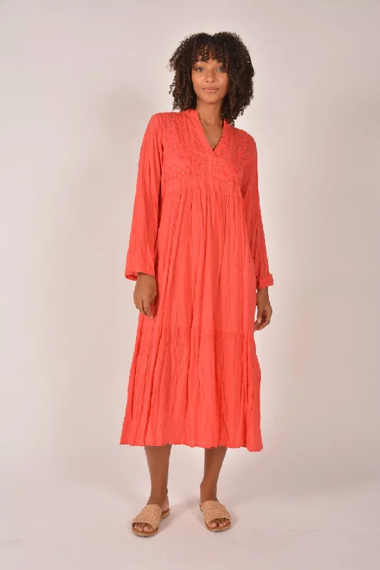 Lula Life - Luna Midi Dress - Deep Coral