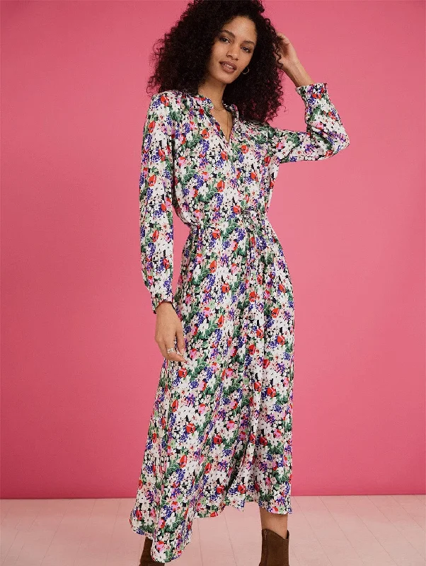 Luna Midi Dress with Livaeco | Pink Bloom