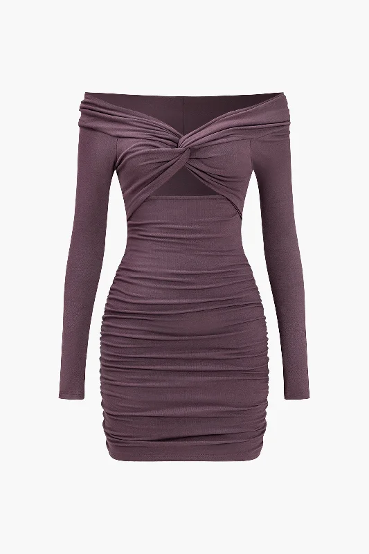 Cut Out Twist Knot Mini Dress Trendy Crossover Mini Dress