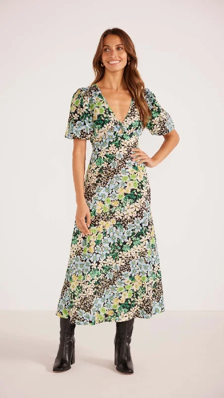 Mink Pink Lenora Keyhole Midi Dress - Ditsy Floral