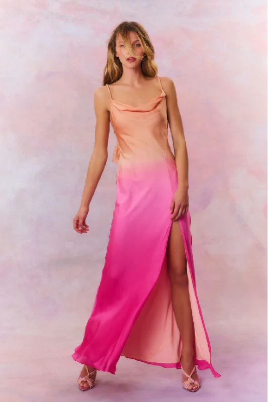 Nadine Ombre Silk Chiffon Maxi Dress