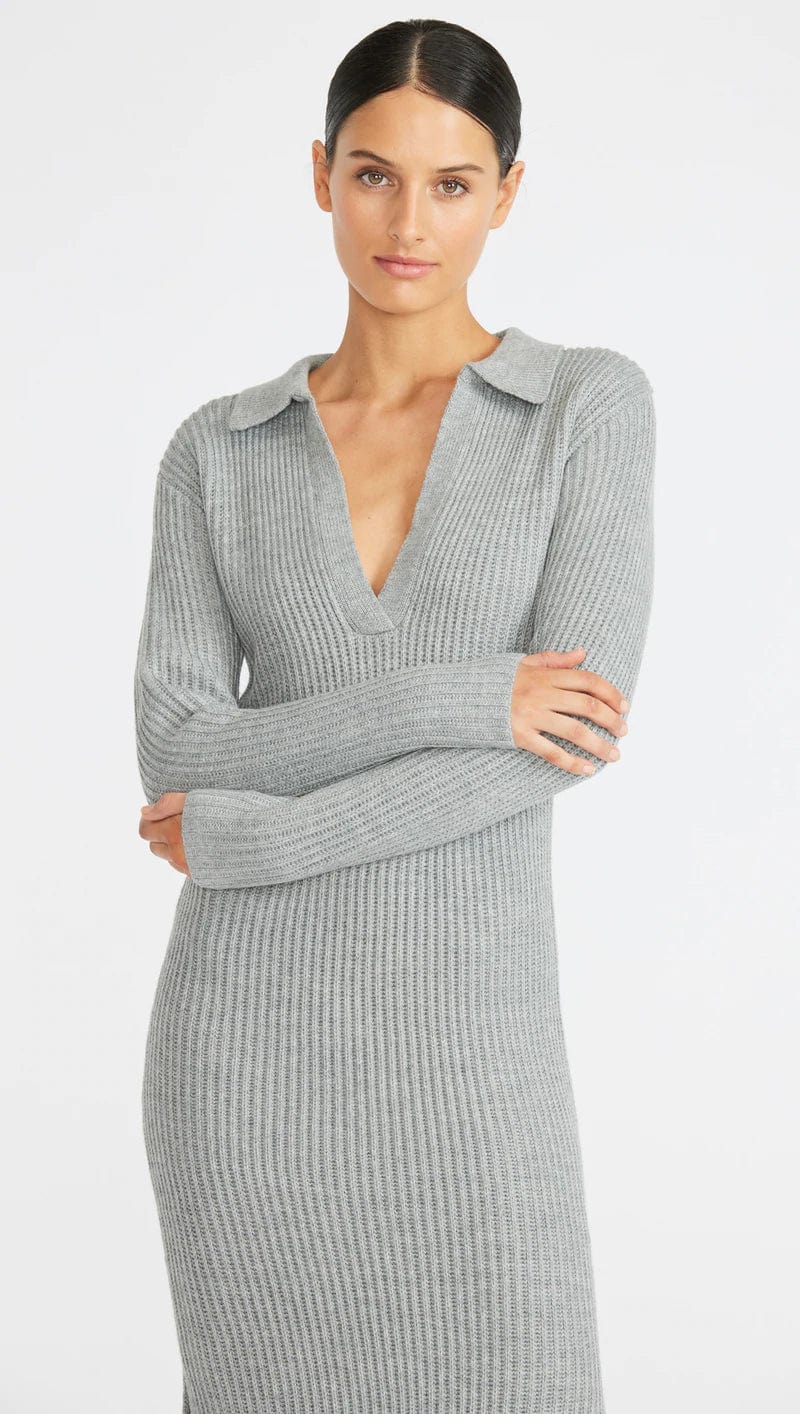 Staple The Label | Ivy Knit Midi Dress | Grey Marle