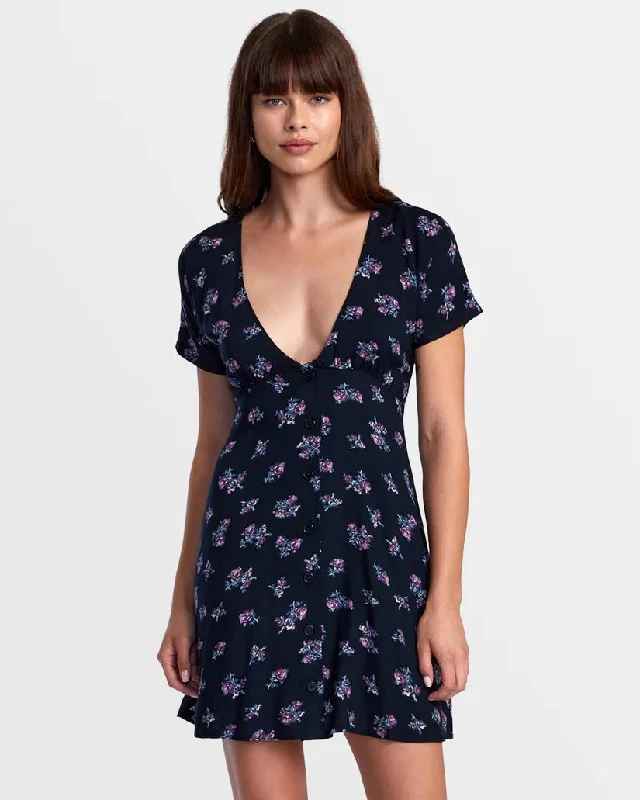 Understated Dolman Mini Dress - RVCA Black Cozy Cowl Neck Mini Dress