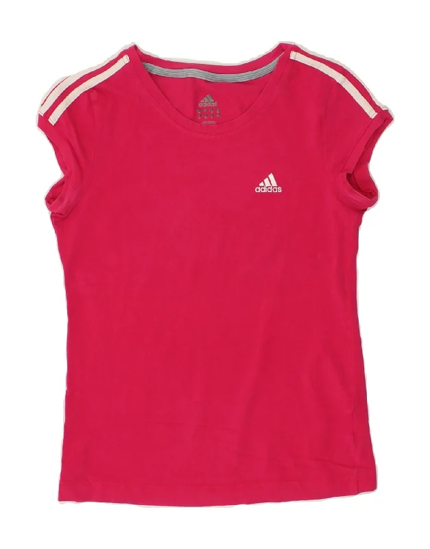 ADIDAS Womens T-Shirt Top UK 12 Medium Pink