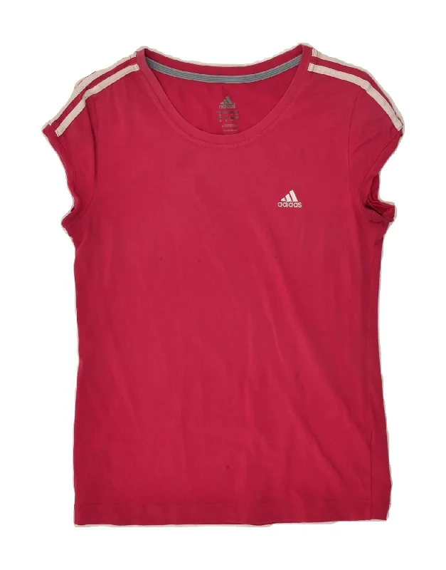 ADIDAS Womens T-Shirt Top UK 16 Large  Pink Cotton