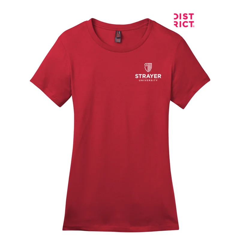 NEW STRAYER District ® Women’s Perfect Weight ® Tee-Classic Red