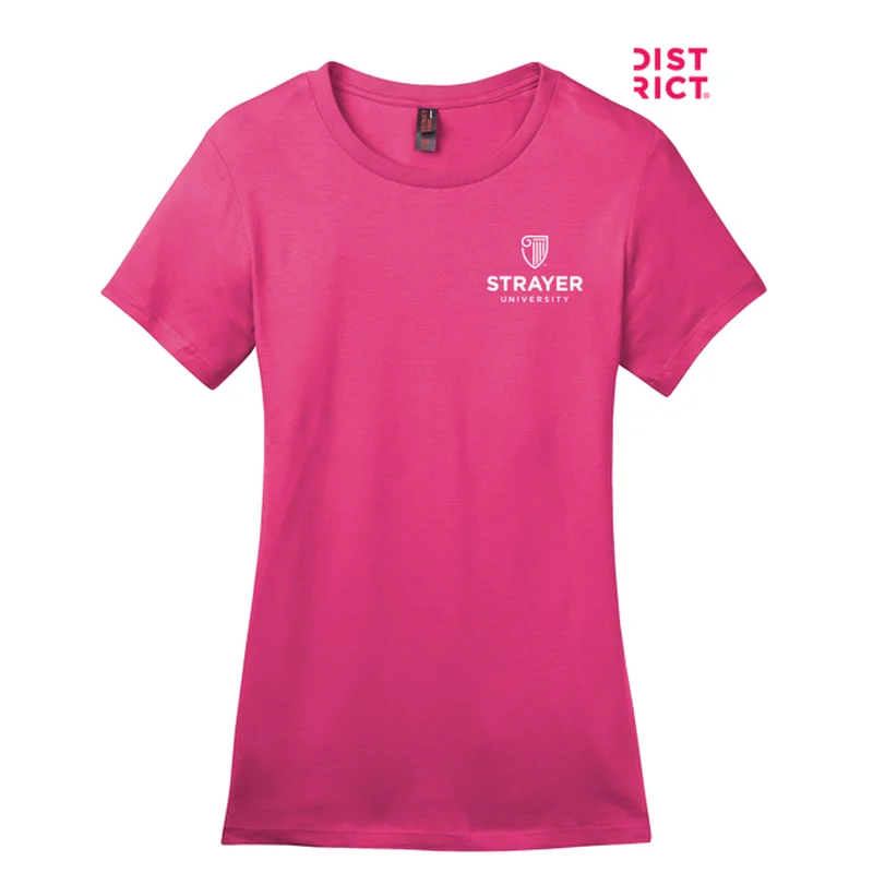 NEW STRAYER District ® Women’s Perfect Weight ® Tee-Dark Fuchsia