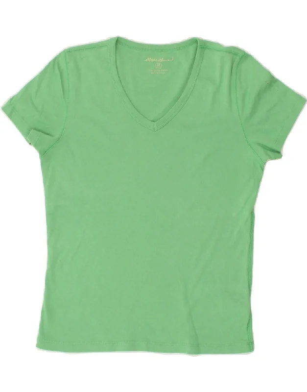 EDDIE BAUER Womens T-Shirt Top UK 12 Medium Green Cotton