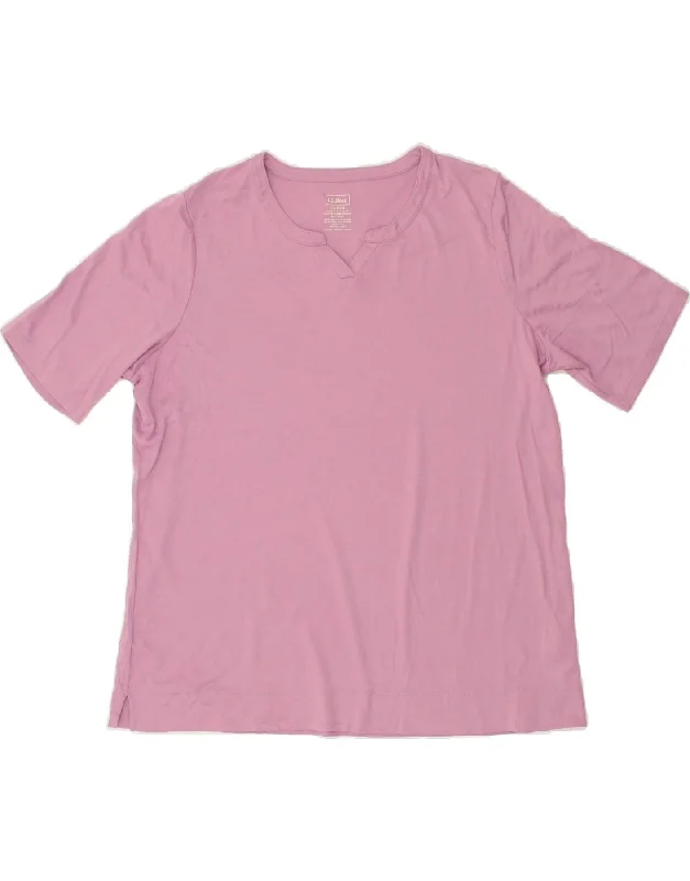 L.L.BEAN Womens T-Shirt Top UK 18 XL Pink Cotton