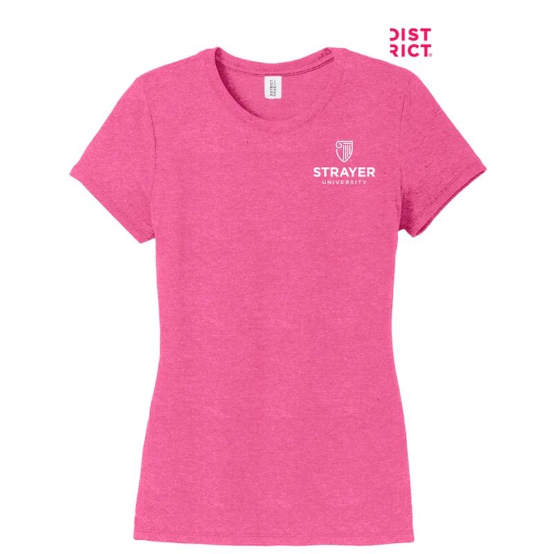 NEW STRAYER District ® Women’s Perfect Tri ® Tee-FUCHSIA FROST