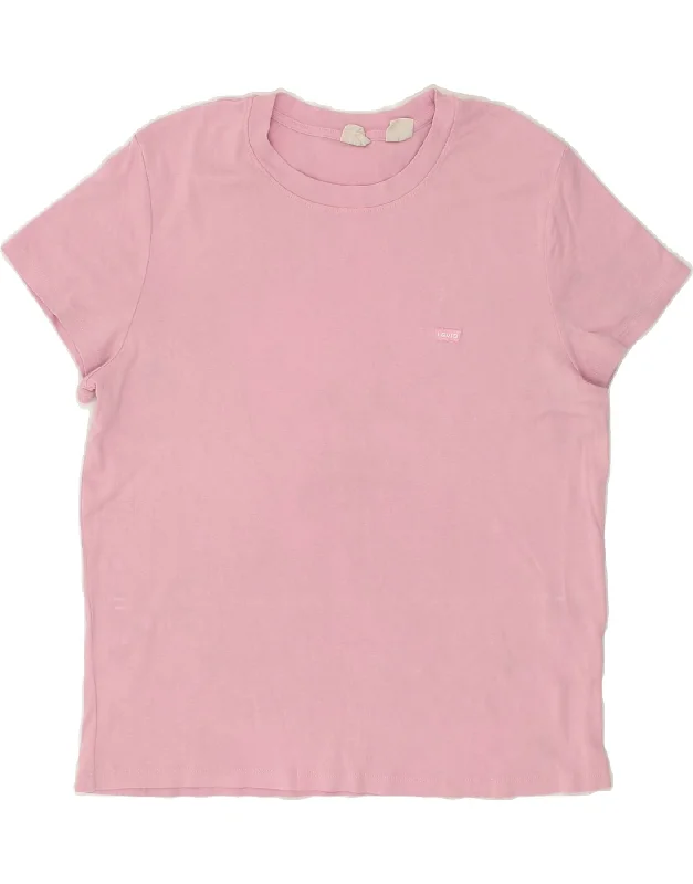 LEVI'S Womens T-Shirt Top UK 20 2XL Pink Cotton