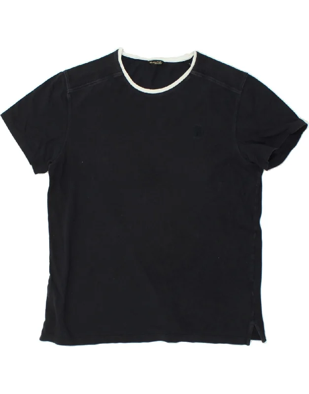 MASSIMO DUTTI Womens T-Shirt Top UK 18 XL Black Cotton