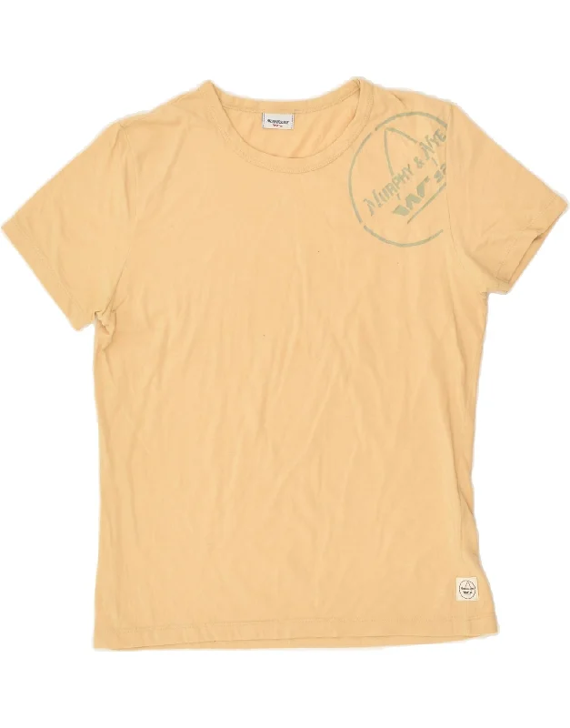 MURPHY & NYE Womens T-Shirt Top UK 14 Large Yellow Cotton