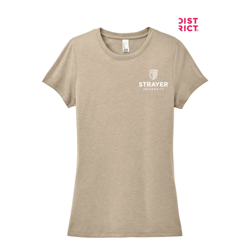 NEW STRAYER District ® Women’s Perfect Tri ® Tee-Desert Tan Heather