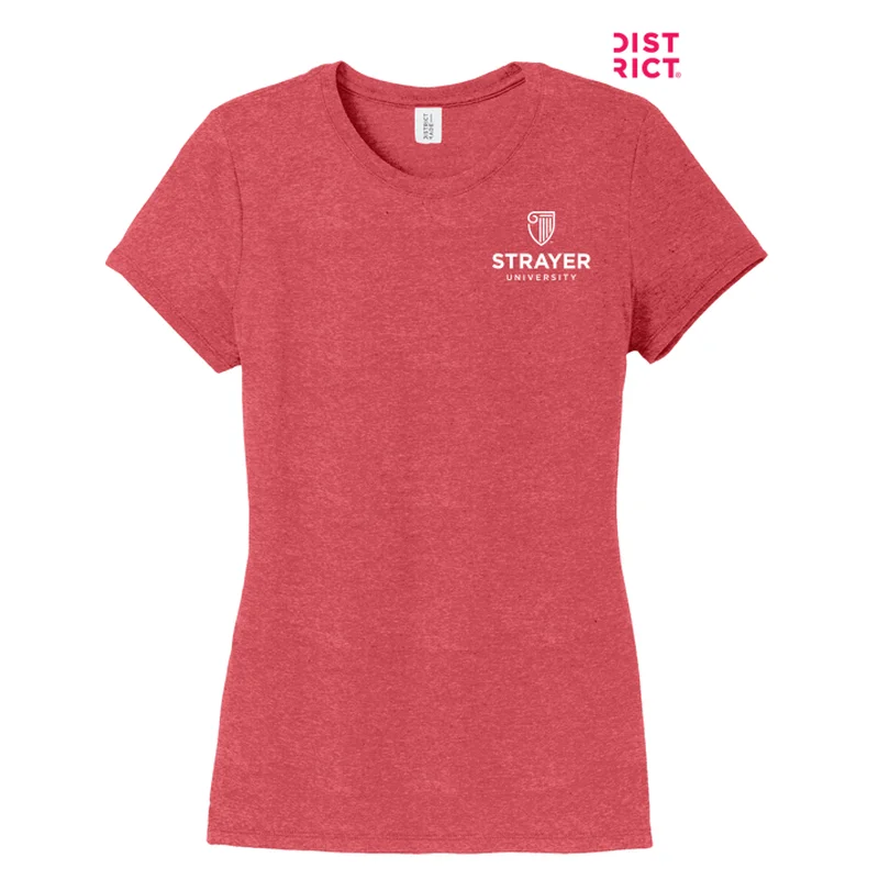 NEW STRAYER District ® Women’s Perfect Tri ® Tee-Red Frost