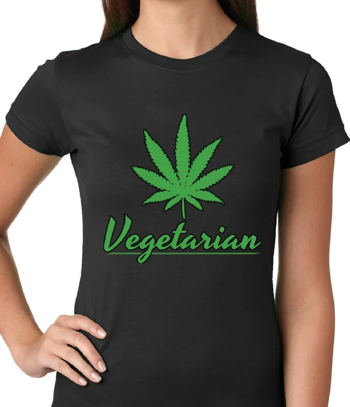 Pot Leaf Vegetarian Ladies T-shirt