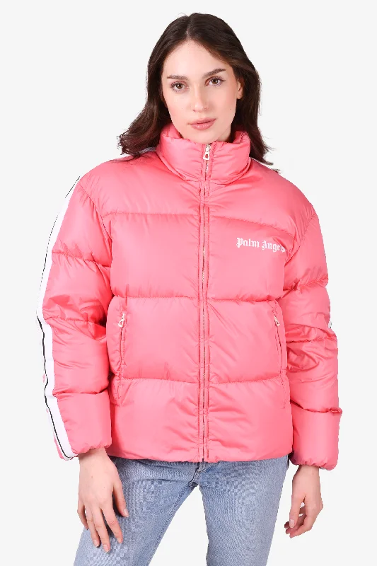 Palm Angels Pink Down Puffer Jacket Size S Lace Jacket Ribbed Jacket Sequined Jacket Palm Angels Pink Down Puffer Jacket Size S Lace Jacket Ribbed Jacket Sequined Jacket