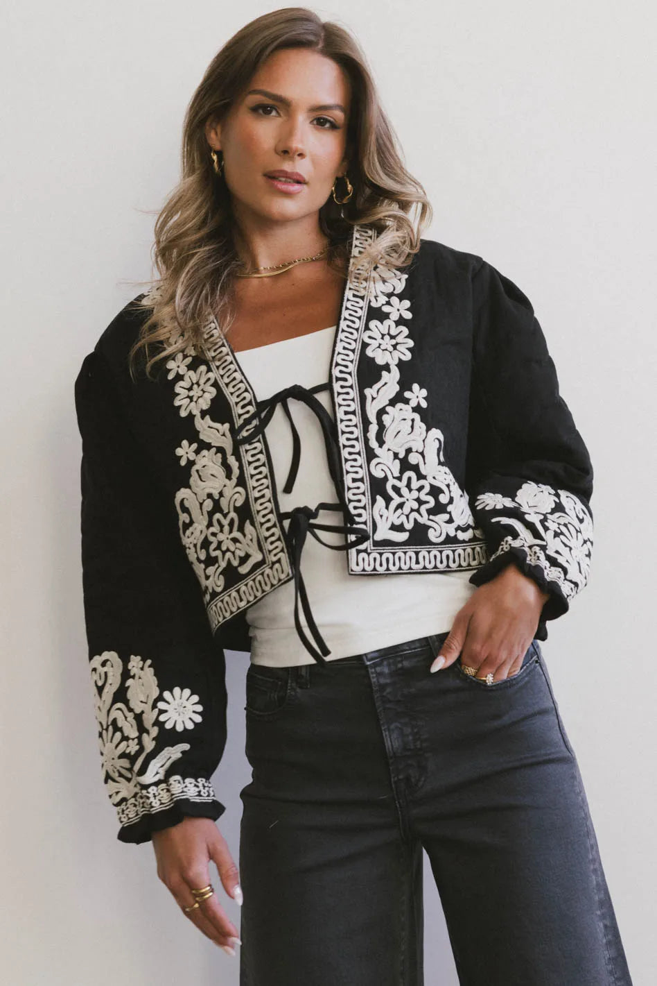 Benja Embroidered Jacket in Black Embroidered Jacket Appliqued Jacket Beaded Jacket Benja Embroidered Jacket in Black Embroidered Jacket Appliqued Jacket Beaded Jacket