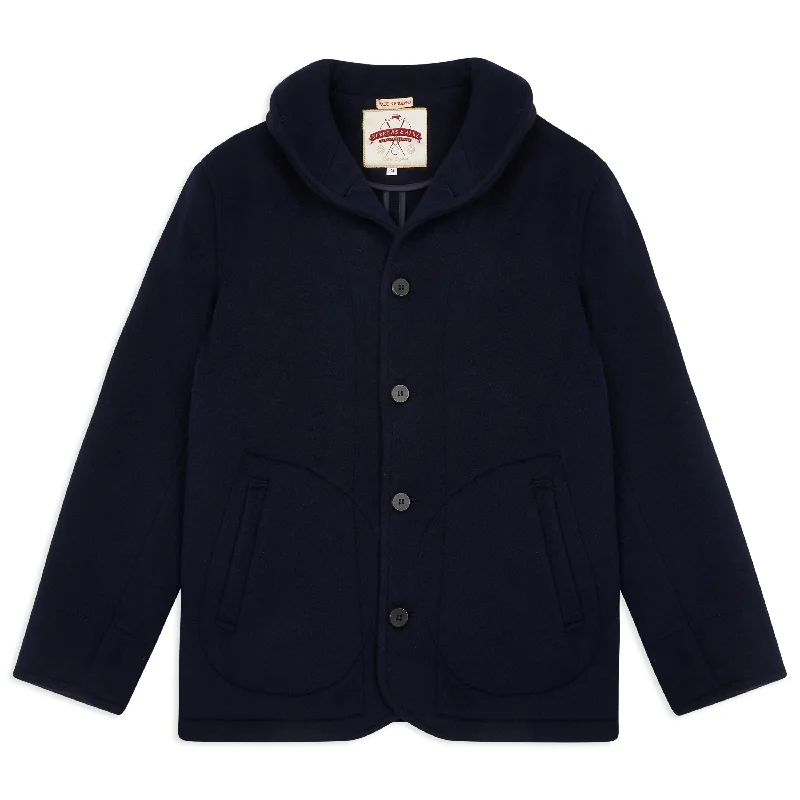 Lightweight Shawl Collar Jacket - Navy