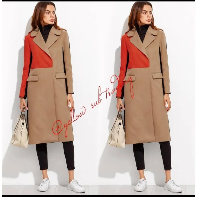 Colour Block Long Jacket 