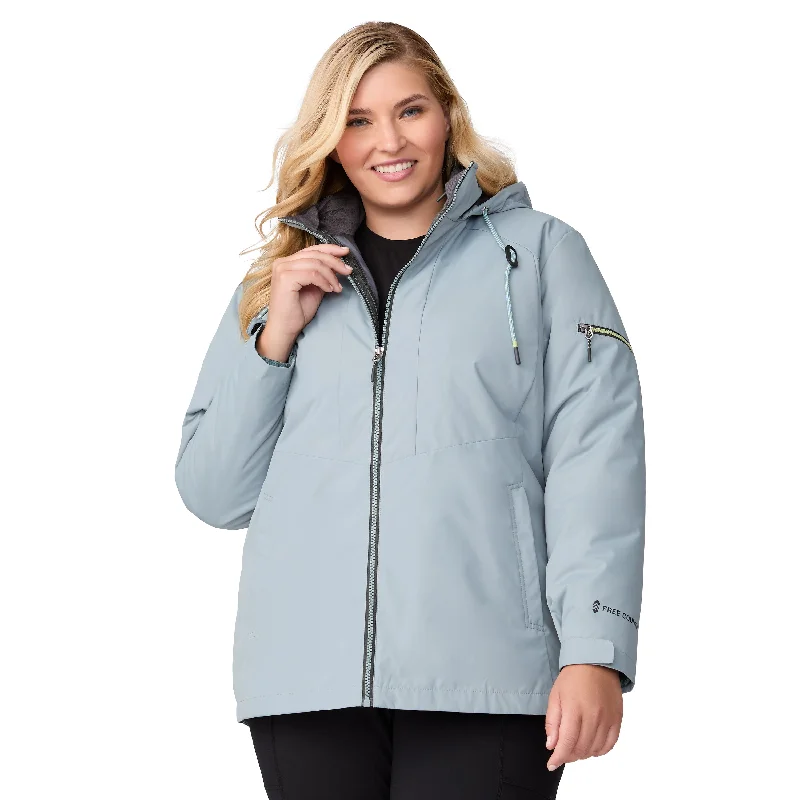 Free Country Women's Plus Size Back of Bell 3-in-1 Systems Jacket Faux Fur Jacket Real Fur Jacket Shearling Jacket Free Country Women's Plus Size Back of Bell 3-in-1 Systems Jacket Faux Fur Jacket Real Fur Jacket Shearling Jacket
