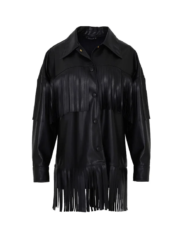Fringe Faux Suede Jacket Herringbone Jacket Houndstooth Jacket Plaid Jacket