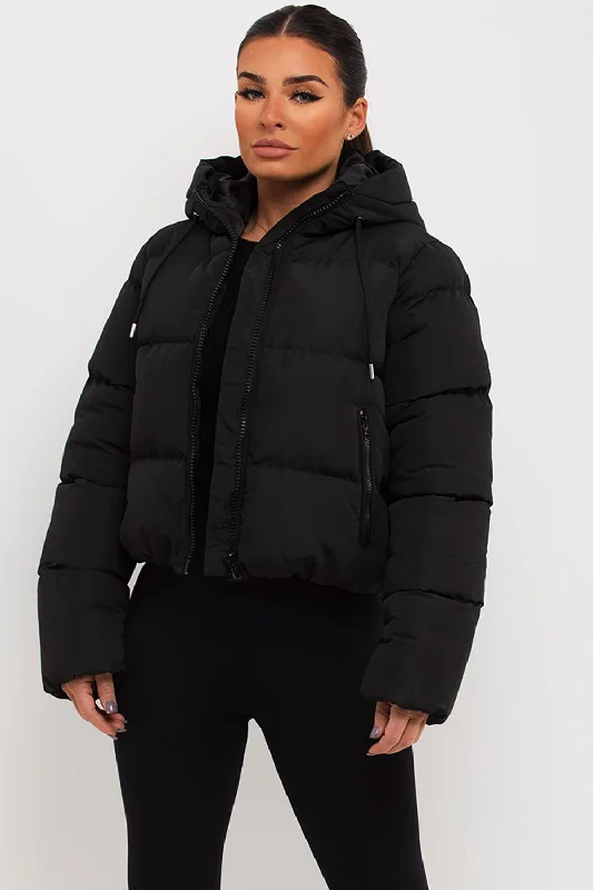 Hooded Puffer Jacket Black