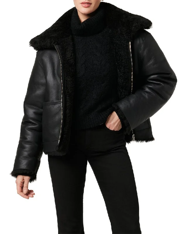 JOE'S Jeans Lisa Reversible Shearling Leather Jacket Faux Fur Jacket Real Fur Jacket Shearling Jacket JOE'S Jeans Lisa Reversible Shearling Leather Jacket Faux Fur Jacket Real Fur Jacket Shearling Jacket