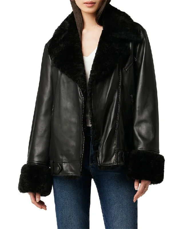 JOE'S Jeans The Lennox Leather Jacket Toggled Jacket Drawstring Jacket Belted Jacket JOE'S Jeans The Lennox Leather Jacket Toggled Jacket Drawstring Jacket Belted Jacket