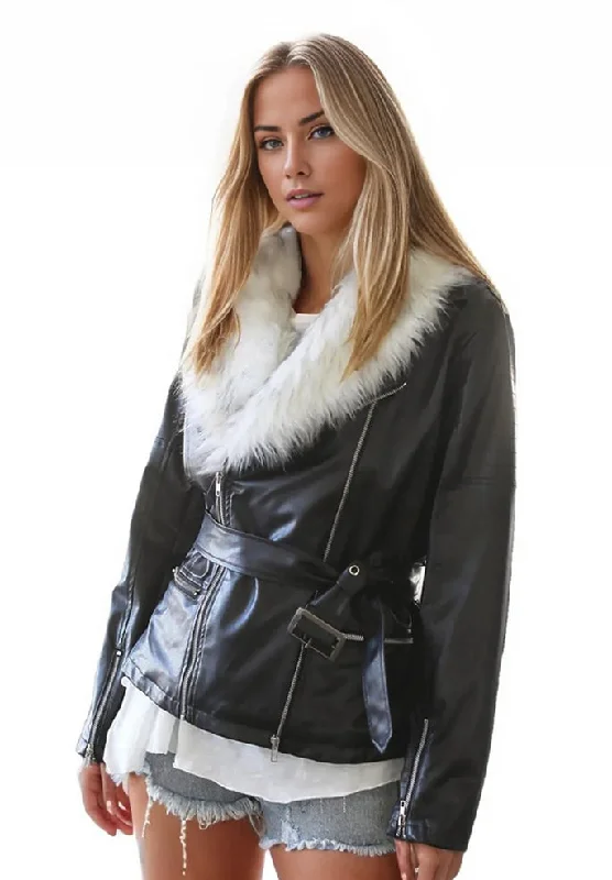 LeAnne Womens Faux Fur Real Leather Jacket Fitted Jacket Loose Jacket Oversized Jacket LeAnne Womens Faux Fur Real Leather Jacket Fitted Jacket Loose Jacket Oversized Jacket