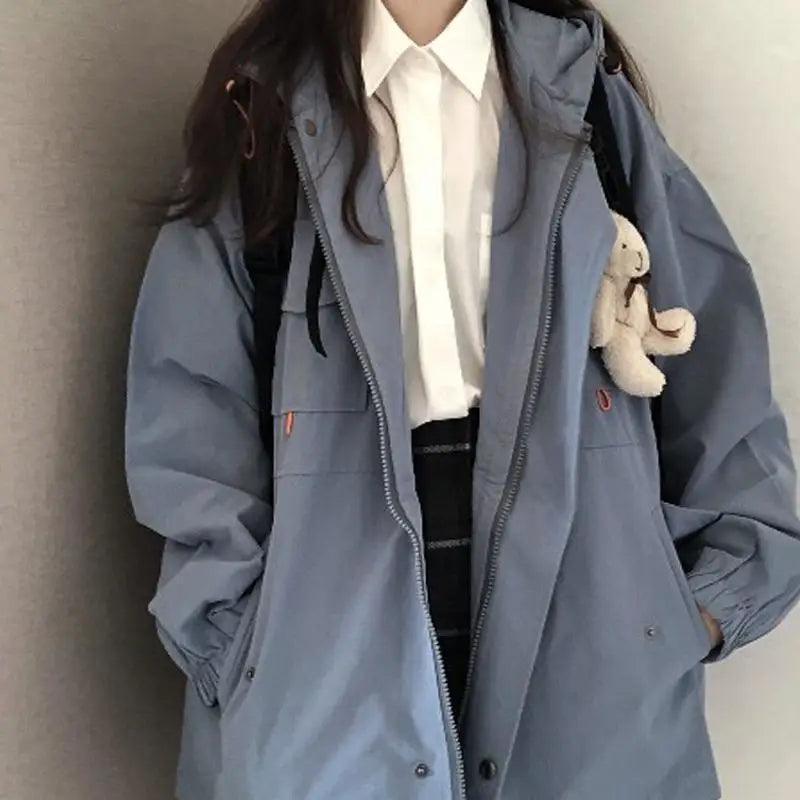 Autumn And Winter All-Match Ladies Cute Tooling Jacket Jersey Jacket Tulle Jacket Batik Jacket Autumn And Winter All-Match Ladies Cute Tooling Jacket Jersey Jacket Tulle Jacket Batik Jacket