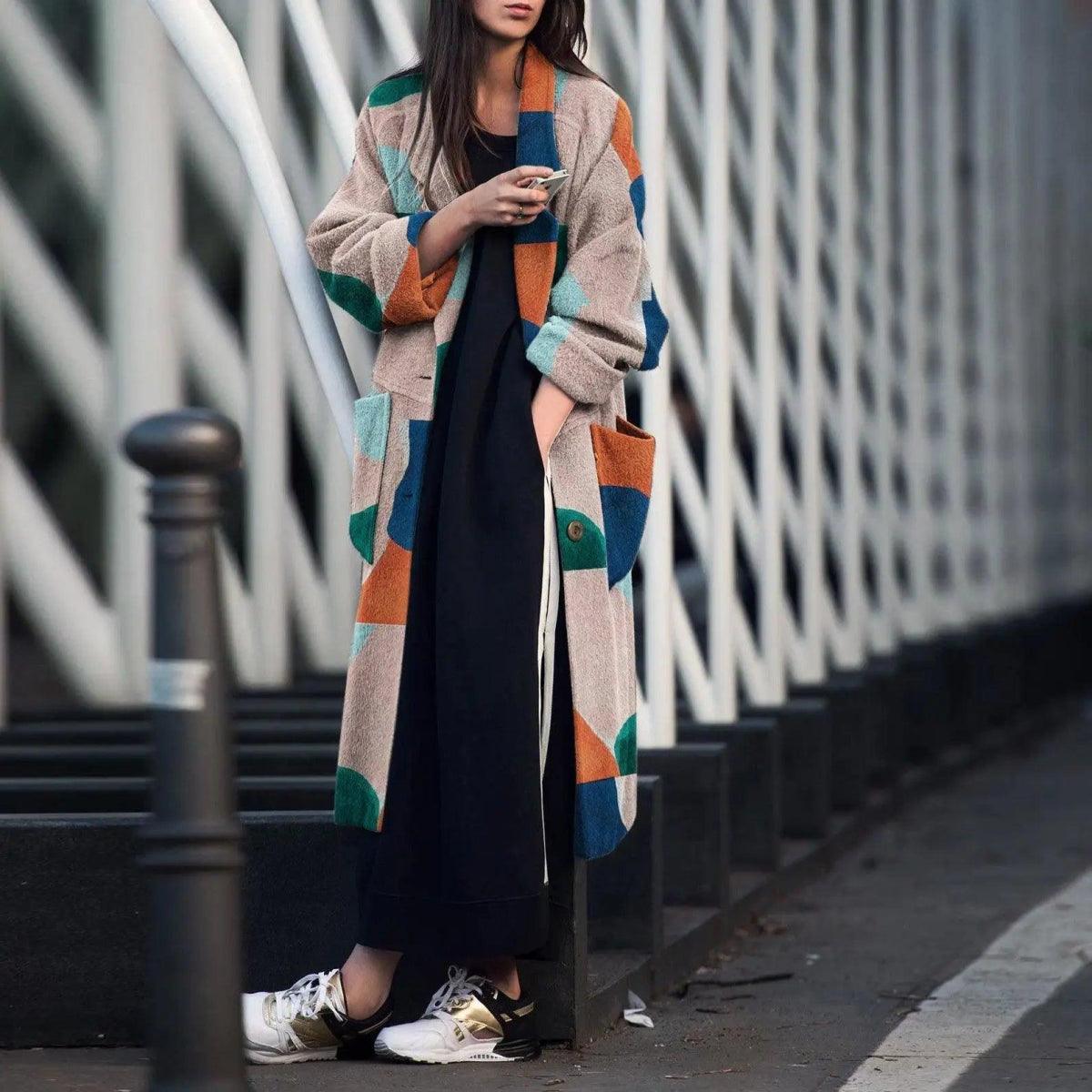 European and American fashion lapel print long sleeve jacket Print Jacket Jacquard Jacket Patchwork Jacket European and American fashion lapel print long sleeve jacket Print Jacket Jacquard Jacket Patchwork Jacket