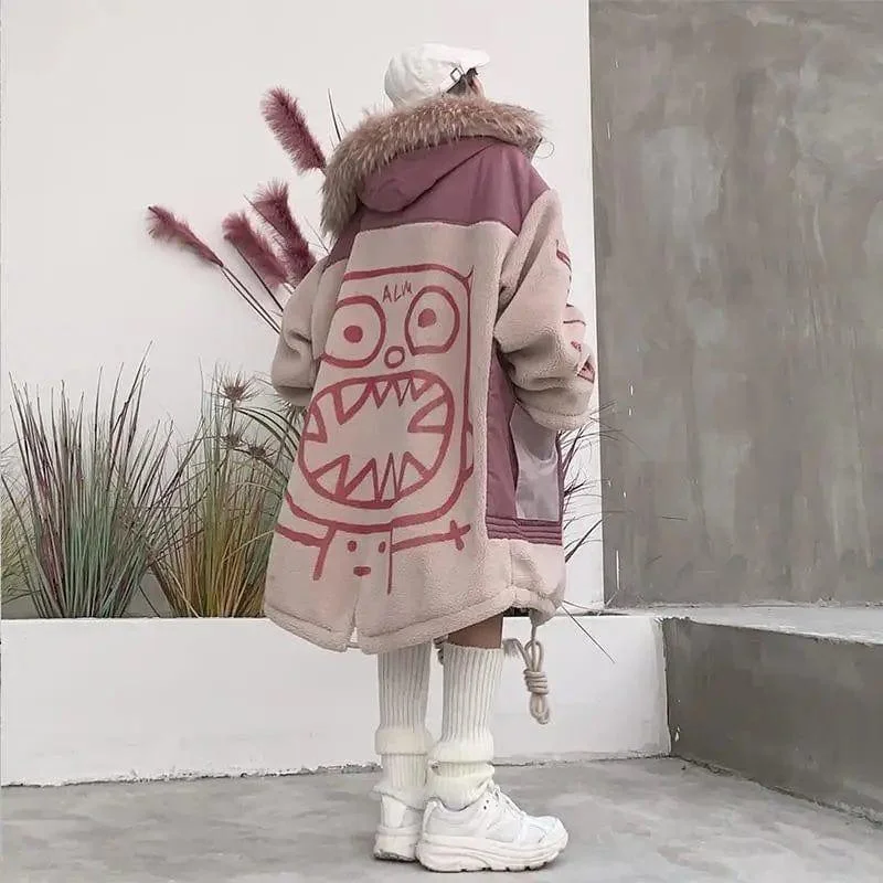 Mid-length stitched hooded jacket Denim Jacket Leather Jacket Suede Jacket