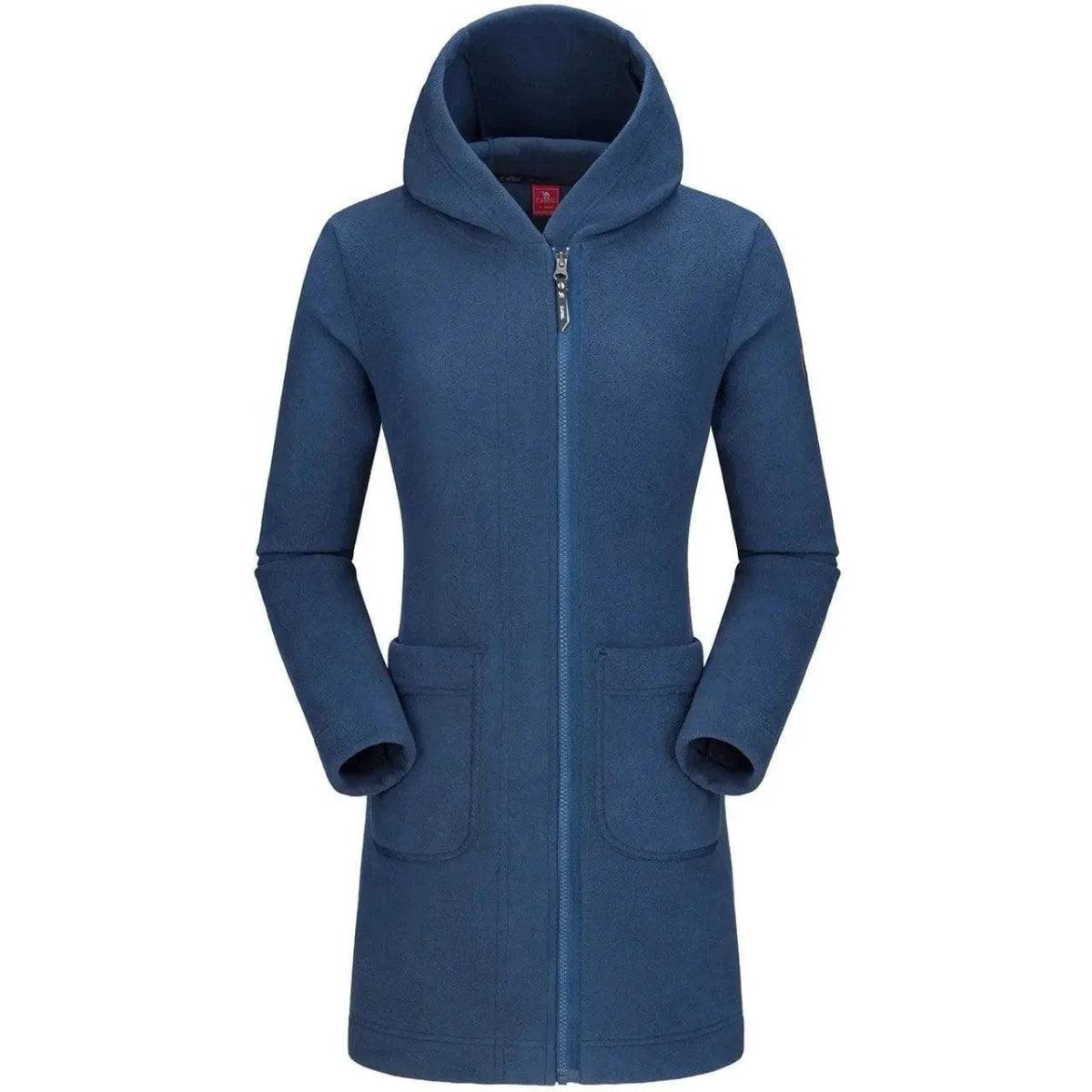 Mid long fleece jacket with hood Ribbed Jacket Pleated Jacket Ruffled Jacket