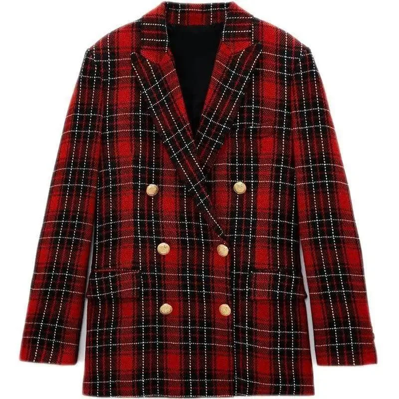 Plaid Suit Shorts Suit Jacket High Sense Of Spring Chenille Fabric Brocade Fabric Lace Fabric Plaid Suit Shorts Suit Jacket High Sense Of Spring Chenille Fabric Brocade Fabric Lace Fabric