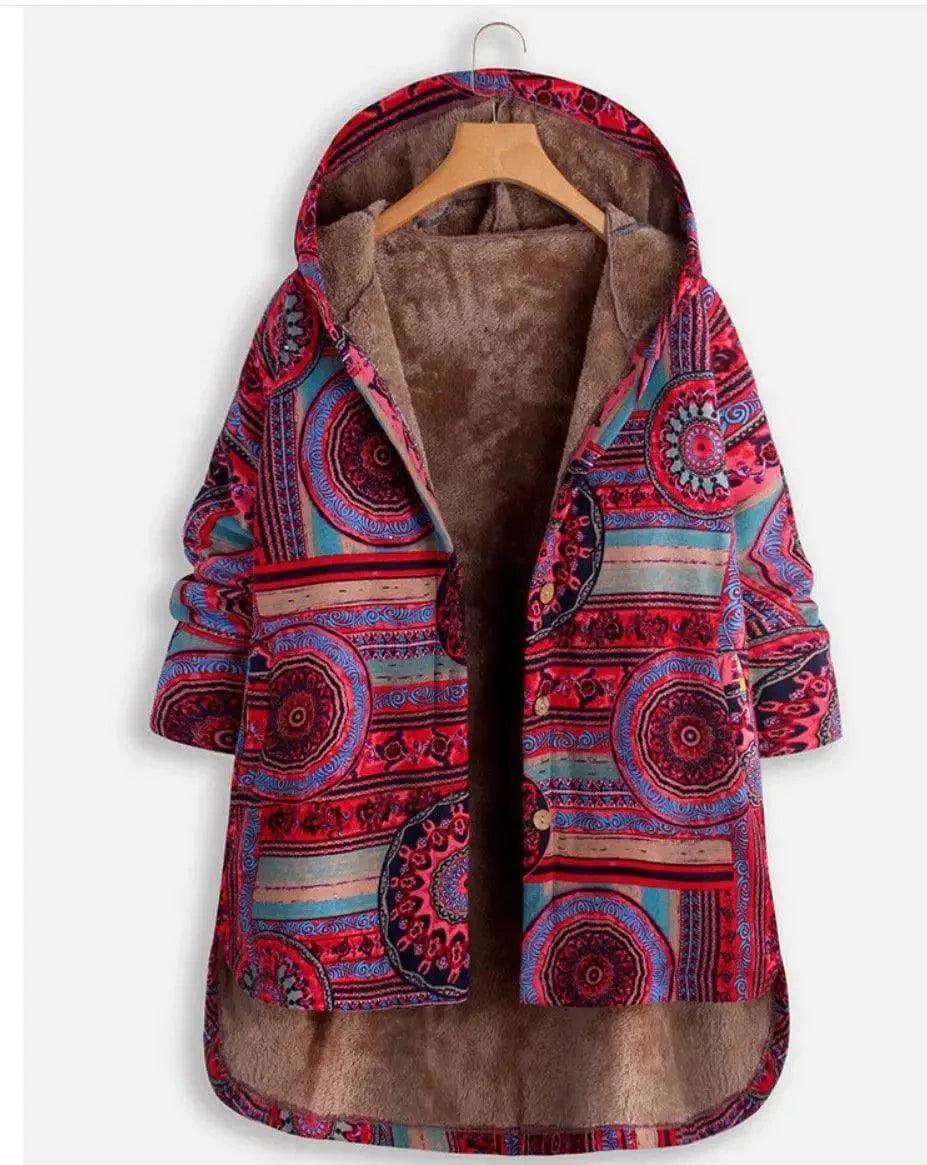 Retro Ethnic Floral Print Plus Size Cotton Jacket Knit Jacket Woven Jacket Fleece Jacket Retro Ethnic Floral Print Plus Size Cotton Jacket Knit Jacket Woven Jacket Fleece Jacket