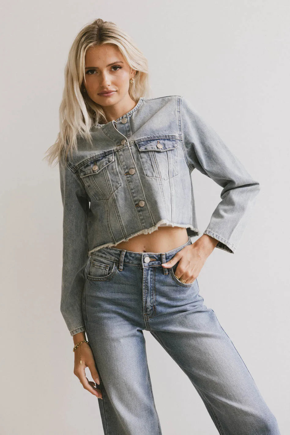 Marlowe Cropped Denim Jacket Jersey Jacket Tulle Jacket Batik Jacket