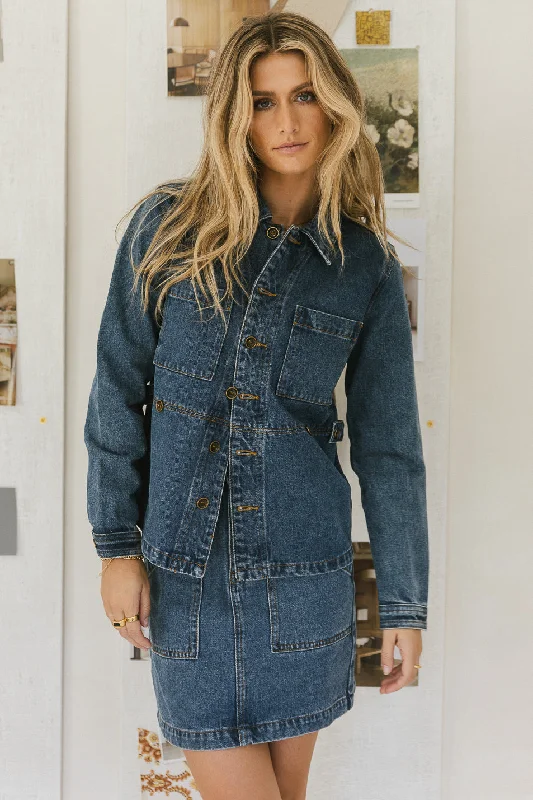 Phoenix Denim Jacket Toggled Jacket Drawstring Jacket Belted Jacket
