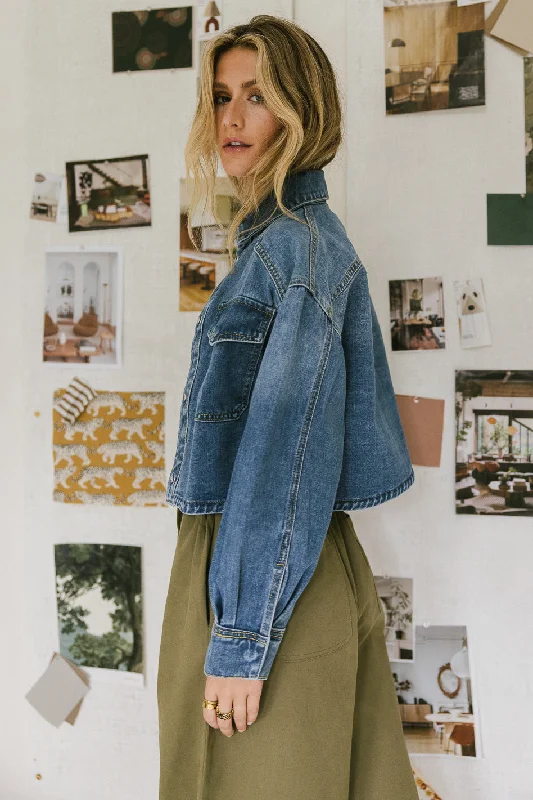 Ruel Denim Jacket One-Shoulder Jacket Off-the-Shoulder Jacket Asymmetrical Jacket