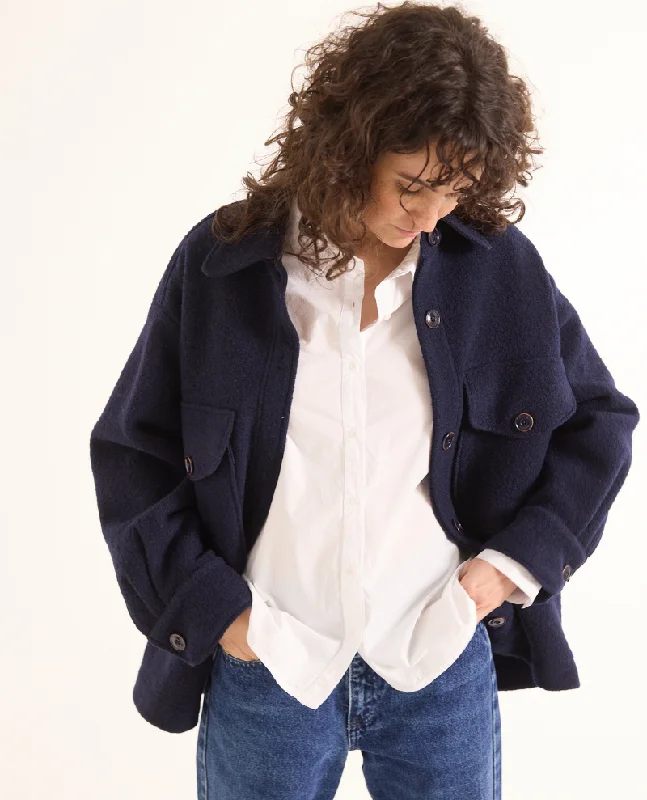 Sacre Coeur Aime Navy Jacket Welt Pockets Slit Pockets Flap Pockets
